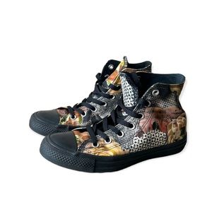 Converse High Tops Black Floral size 7